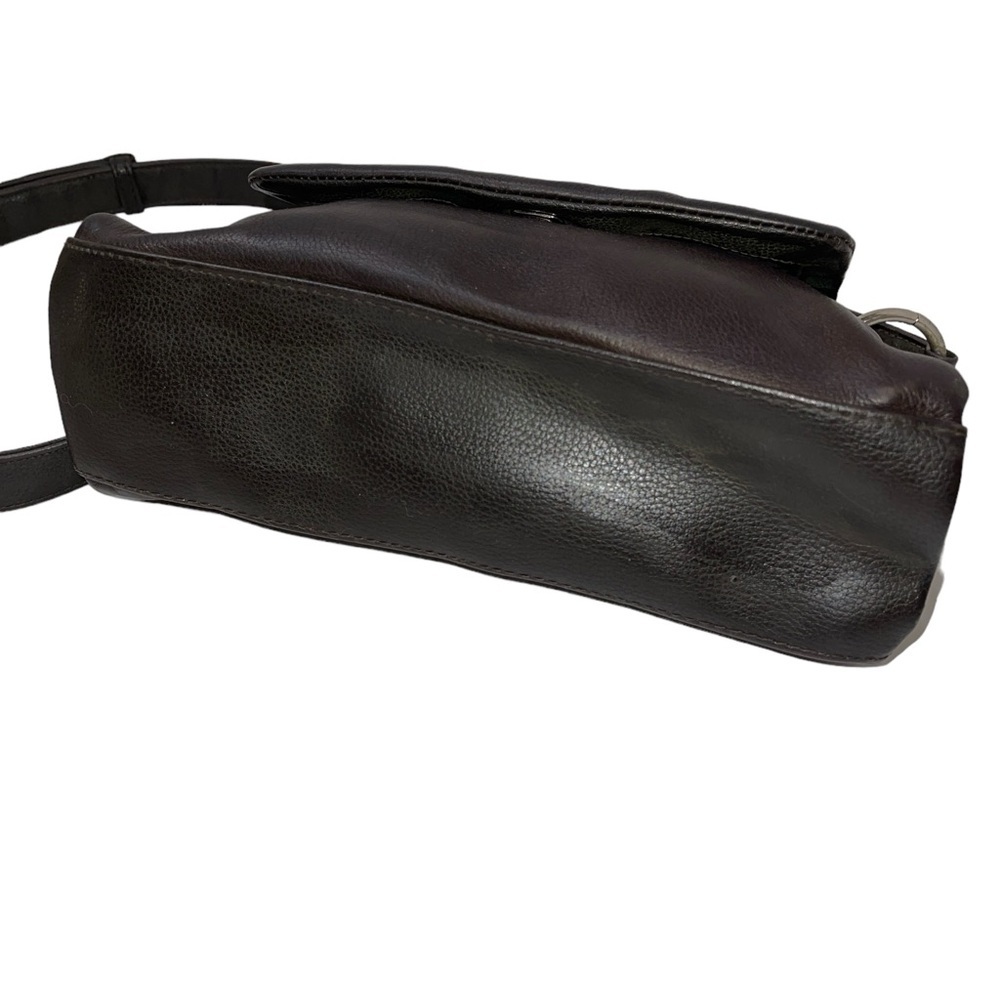 Liz Claiborne Genuine Leather Handbag Deep Brown Shoulder or Hand Held Snap - Picture 5 of 13